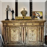 F10. Seven Seas by Hooker Furniture painted buffet. 42”h x 63”w x 21”d 